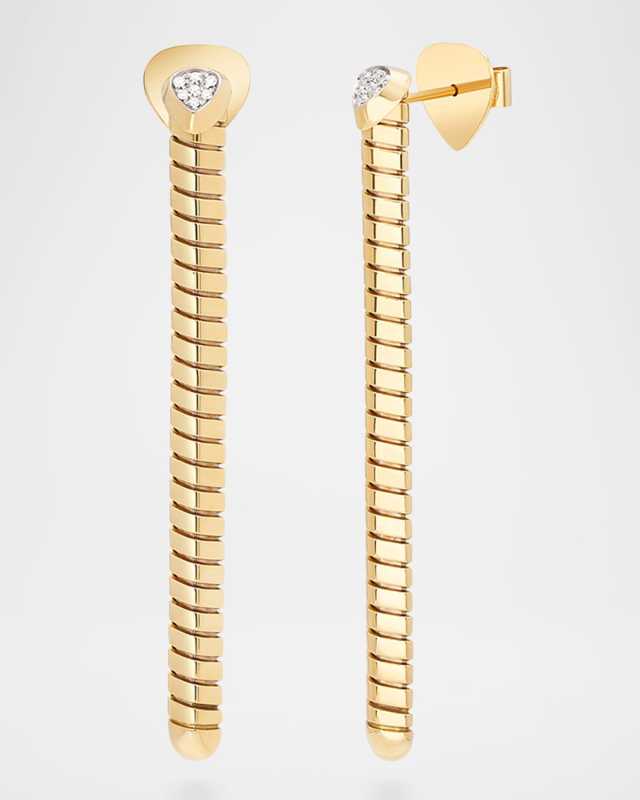 18k Yellow Gold Trisolina Drop Ear W D